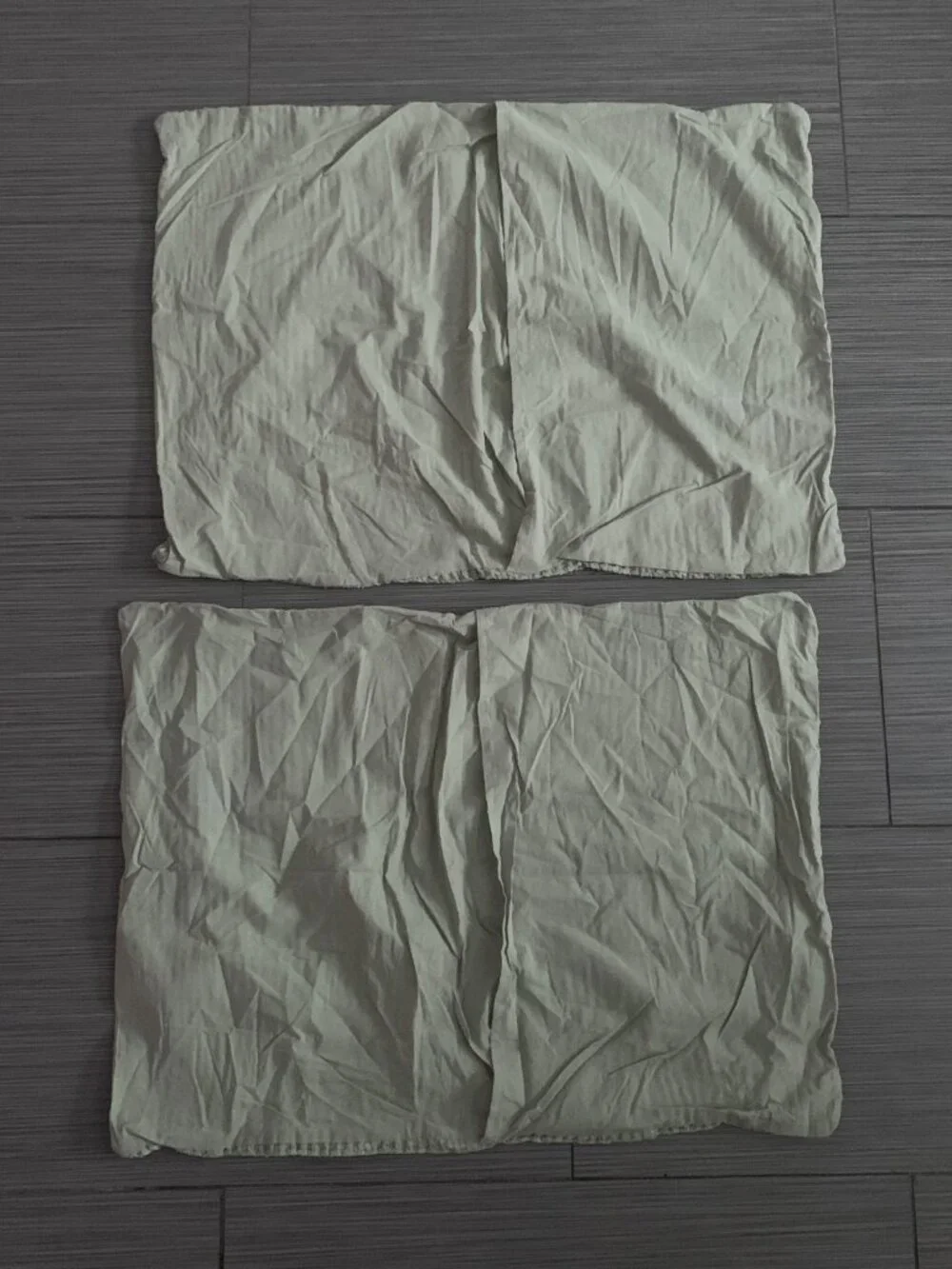 Nicole Miller Sage Green Waffle Weave Cotton Pillow Shams Set of 2 (26x20)